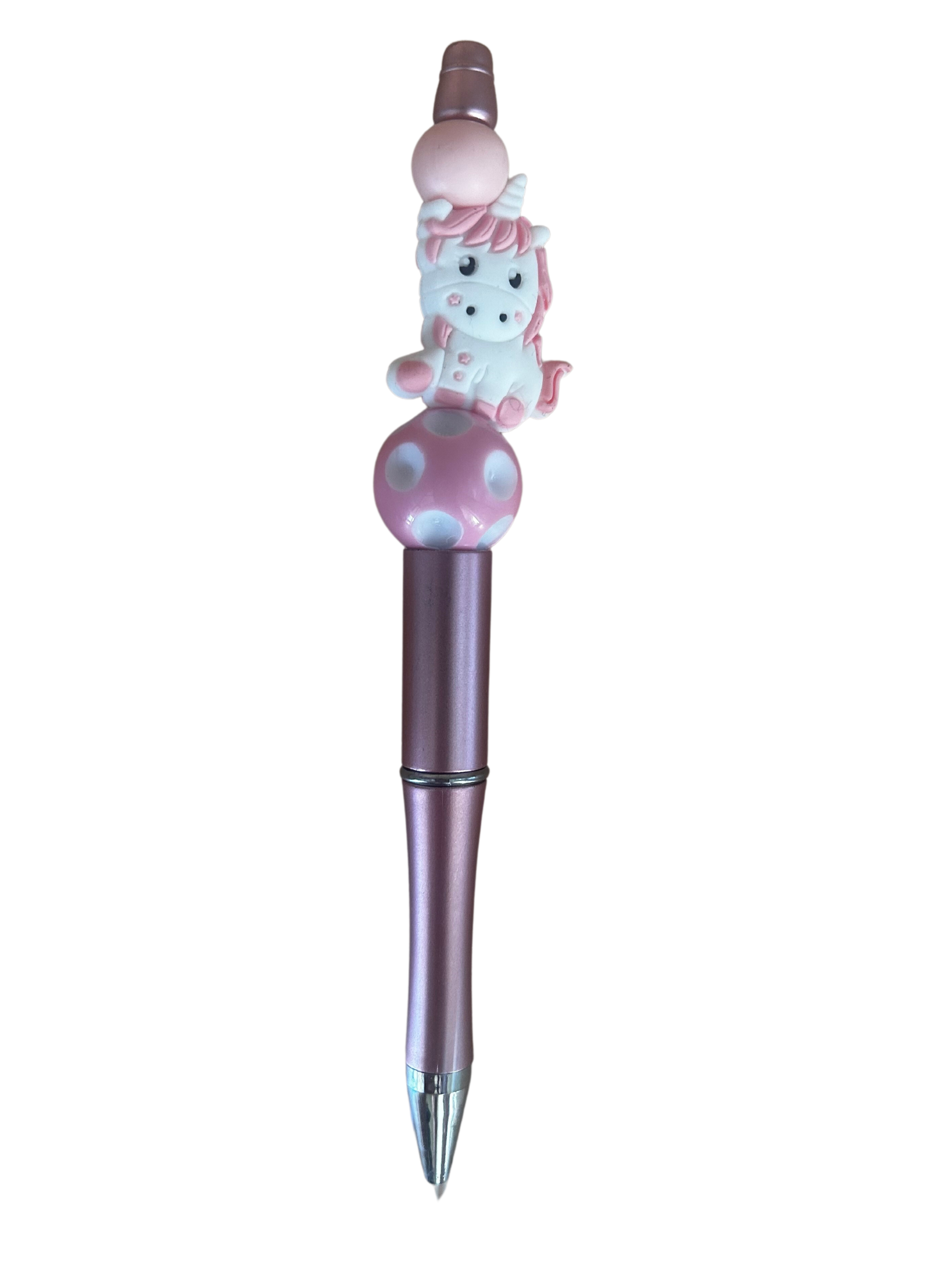 Unicorn on a Polka dot bead Pen
